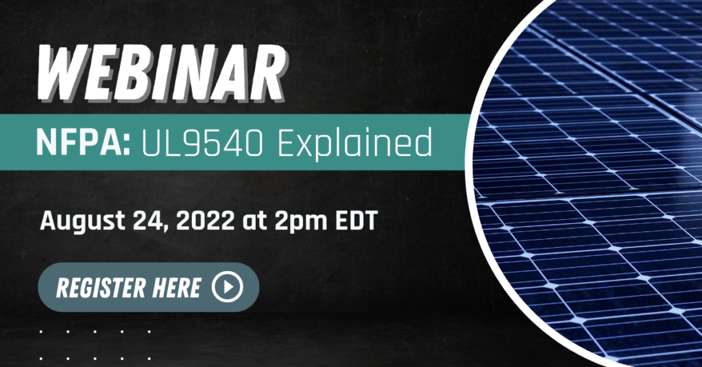 Webinar - NFPA UL9540 Explained